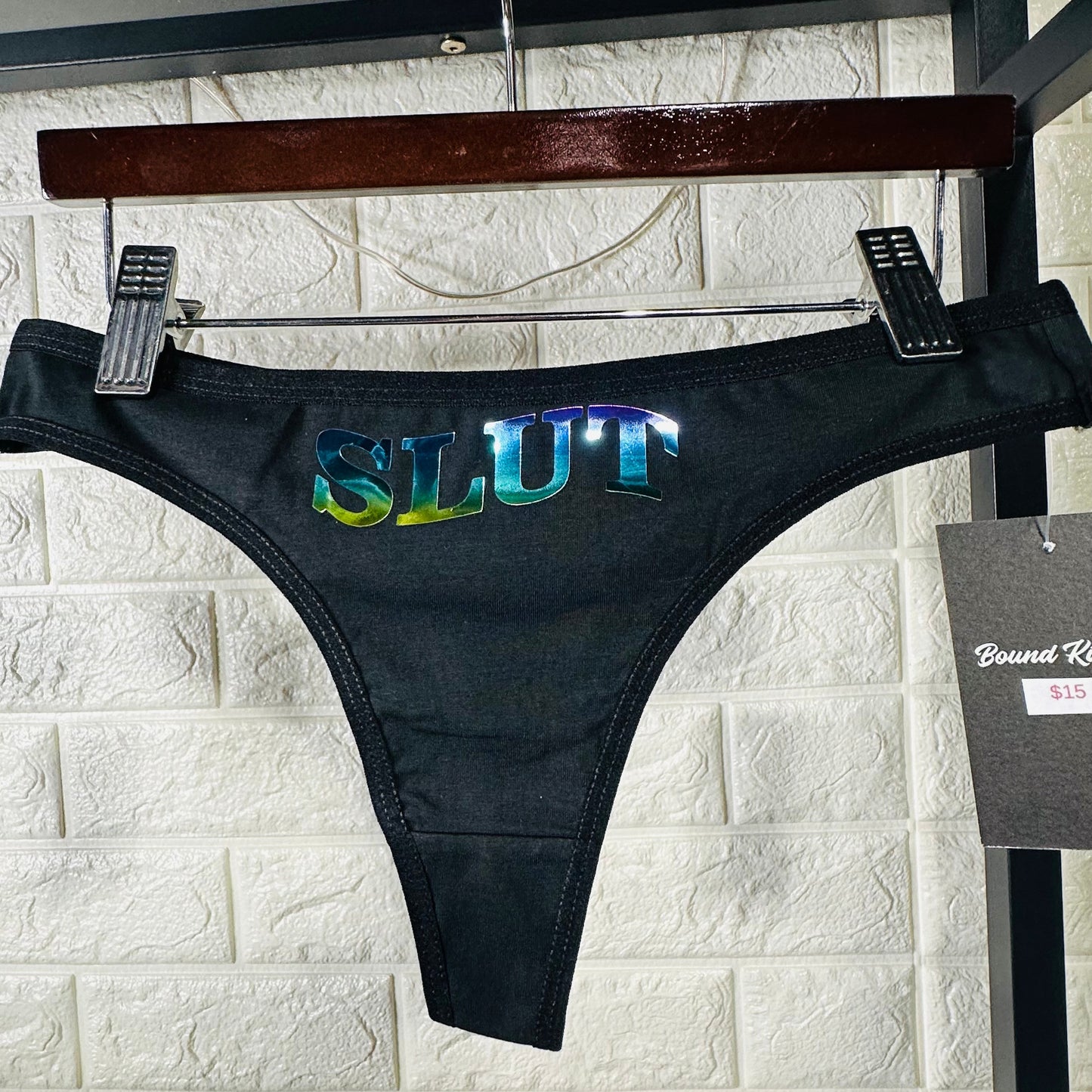 Slut Cotton Thong Panties