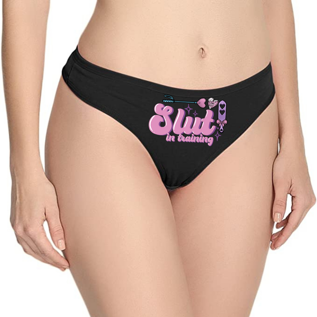 Slut in training Cotton Thong Panties