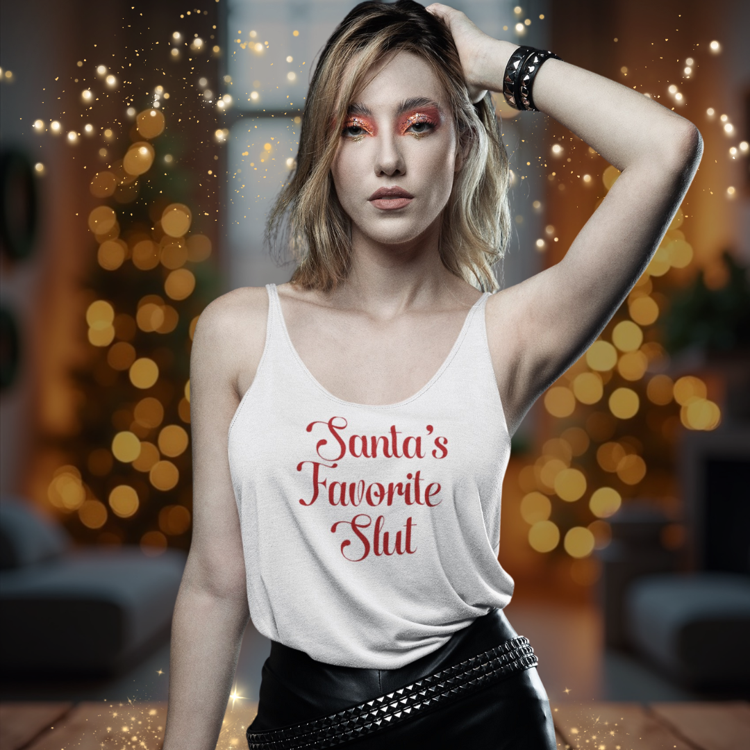 Santa's Favorite Slut Tank Top Women's Ideal Racerback