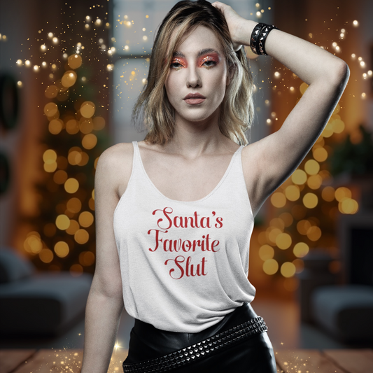 Santa's Favorite Slut Tank Top Women's Ideal Racerback