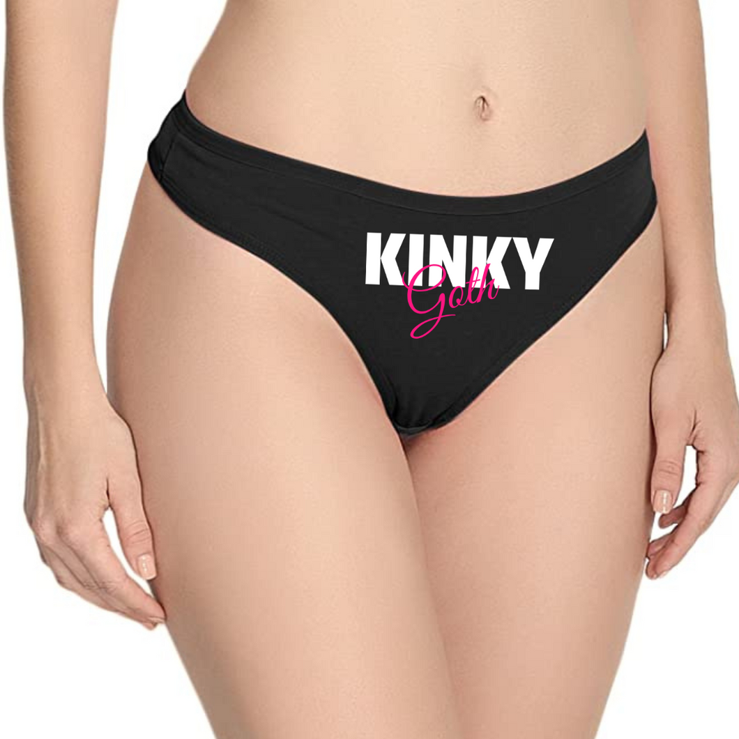 KINKY Goth Cotton Thong Panties