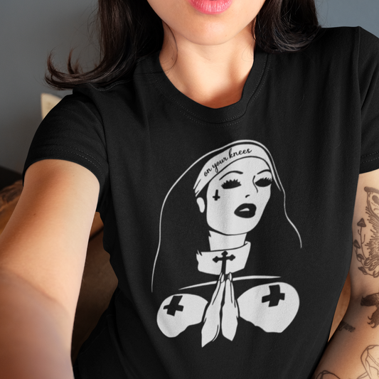 On your knees, Nun Unisex Ultra Cotton Tee Shirt