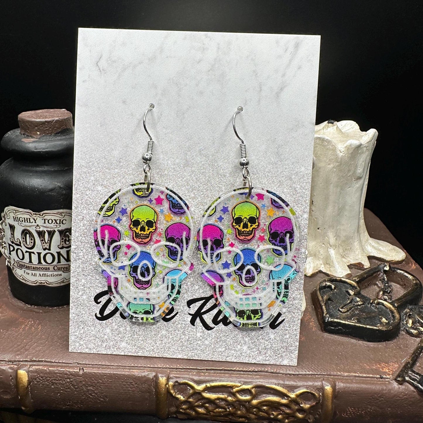Skull Laser Cut Acrylic Earrings