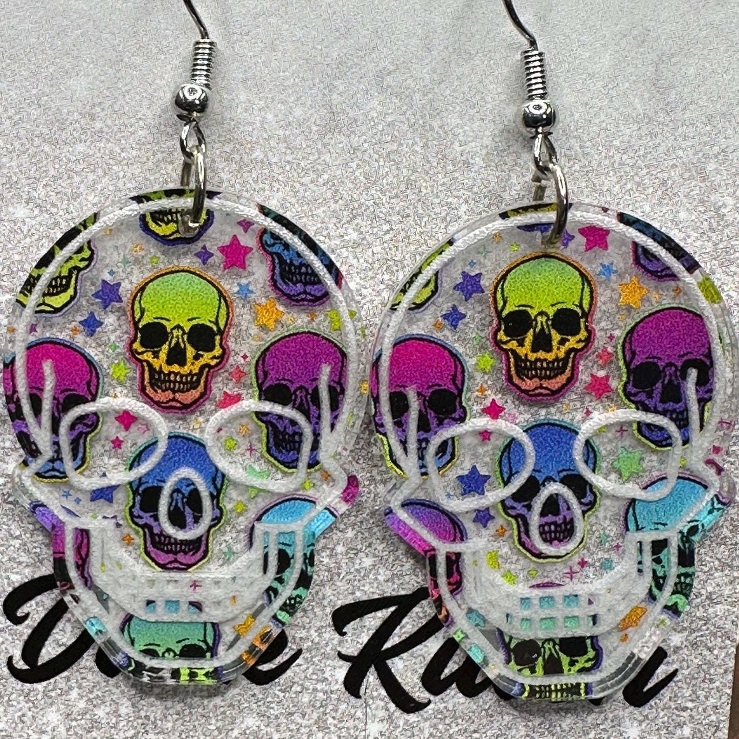 Skull Laser Cut Acrylic Earrings