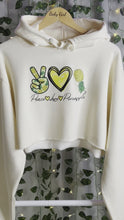 Load and play video in Gallery viewer, Peace, Love &amp; Pineapple Women&#39;s Cropped Hoodies Sweatshirt
