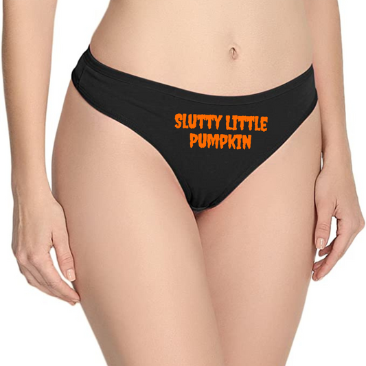 Slutty Little Pumpkin Cotton Halloween Thong