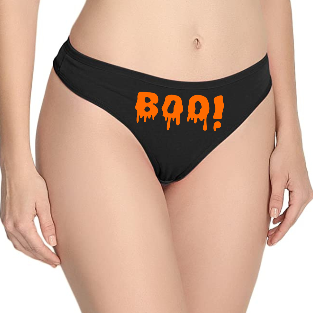Boo Cotton Halloween Thong