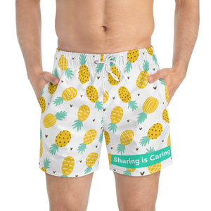 Upside Down Pineapple Mens Swim Trunks