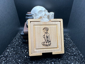 Submissive Girl Bamboo Coasters Set of 4