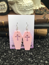 Load image into Gallery viewer, Coffin Pink Pastel Goth Earrings
