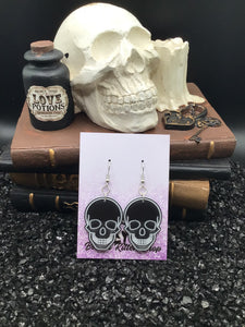 Skull Black Acrylic Earrings
