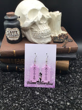 Load image into Gallery viewer, Razor Blade Violet Lavender Acrylic Earrings
