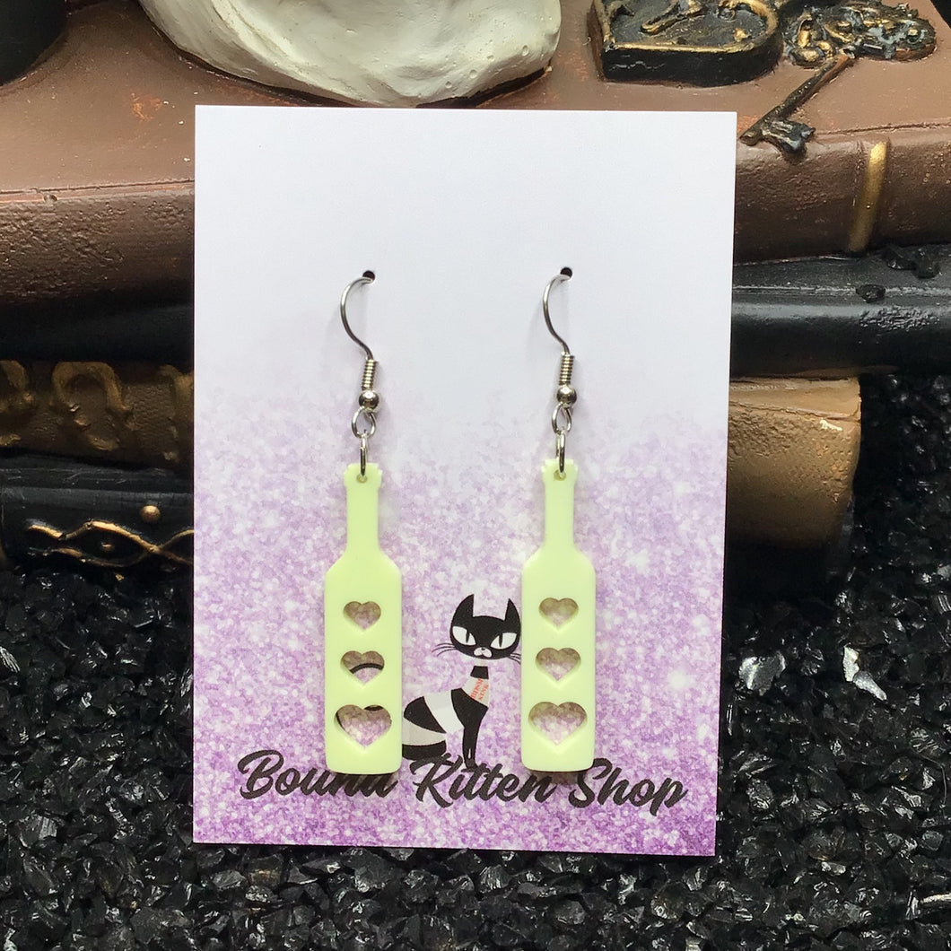BDSM Heart Paddle Butter Cup Yellow Acrylic Earrings