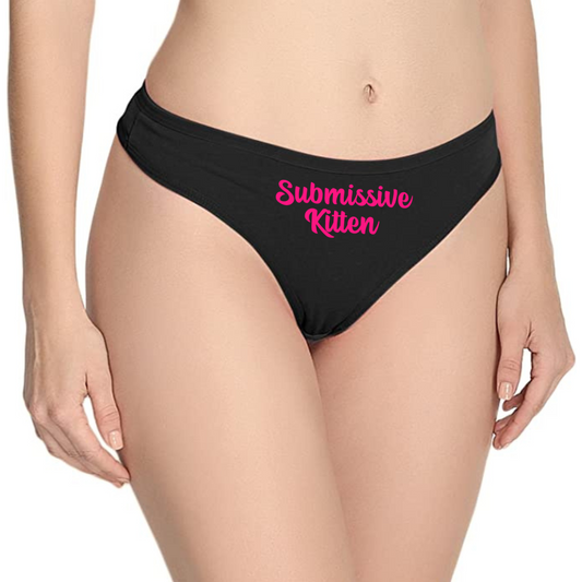 Submissive Kitten Cotton Thong Panties