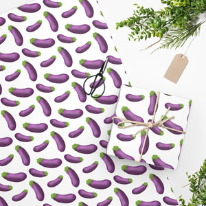 Eggplant Emogi Wrapping Paper