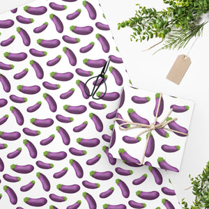 Eggplant Emogi Wrapping Paper