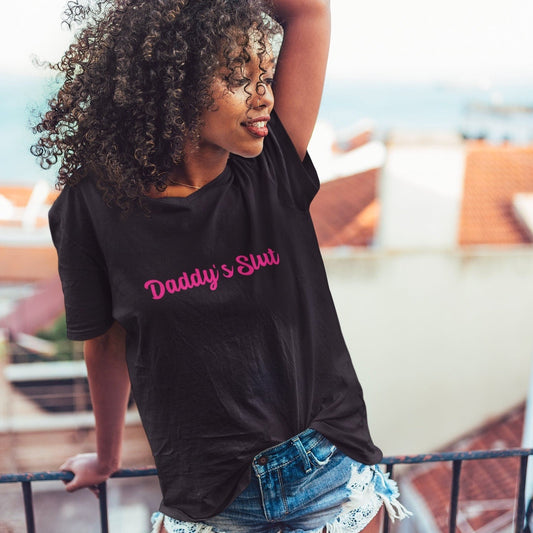 Daddy's Slut Unisex Short Sleeve V-Neck T-Shirt