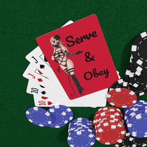 Dominatrix Serve & Obey Custom Poker Cards