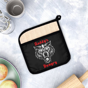 Daddy's Hungry Pot Holder with Pocket, Oven Mitts