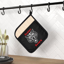 Load image into Gallery viewer, Daddy&#39;s Hungry Pot Holder with Pocket, Oven Mitts
