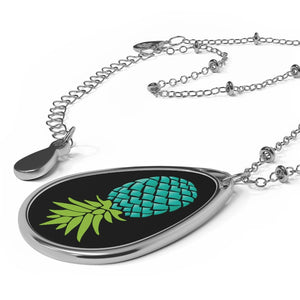 Upside Down Pineapple Oval Necklace