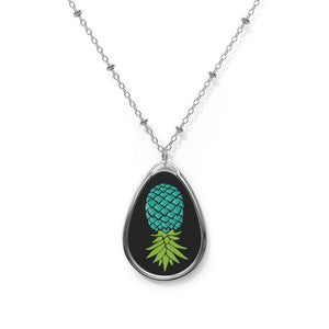 Upside Down Pineapple Oval Necklace