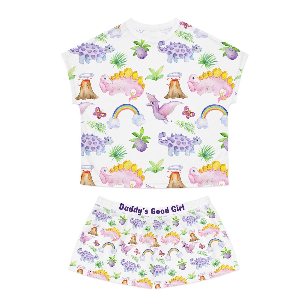 Dino Daddy's Good Girl Little Women's Short Pajama Set