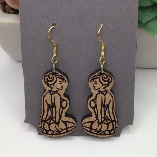 Submissive Women Wood Earrings