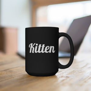 Kitten Black Mug 15oz