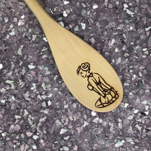 Load image into Gallery viewer, BDSM Submissive Women Engraved Wood Spoon, 12 inch length
