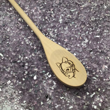 Load image into Gallery viewer, BDSM Fetish Leather Kitten Engraved Wood Spoon, 12 inch Length

