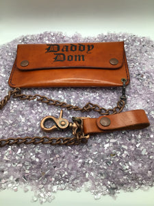 BDSM Daddy Dom Brown Long Trucker Wallet with Chain