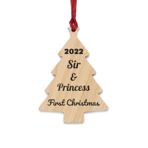 Sir & Princess First Christmas Wooden Christmas Ornaments