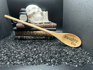Naughty Boy Engraved Wood Spoon